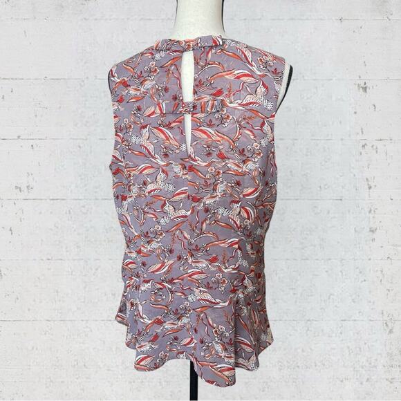 CAbi Good Luck Blouse Oriental Bird Sleeveless Blouse Style 3611 Size L Career - Picture 6 of 12